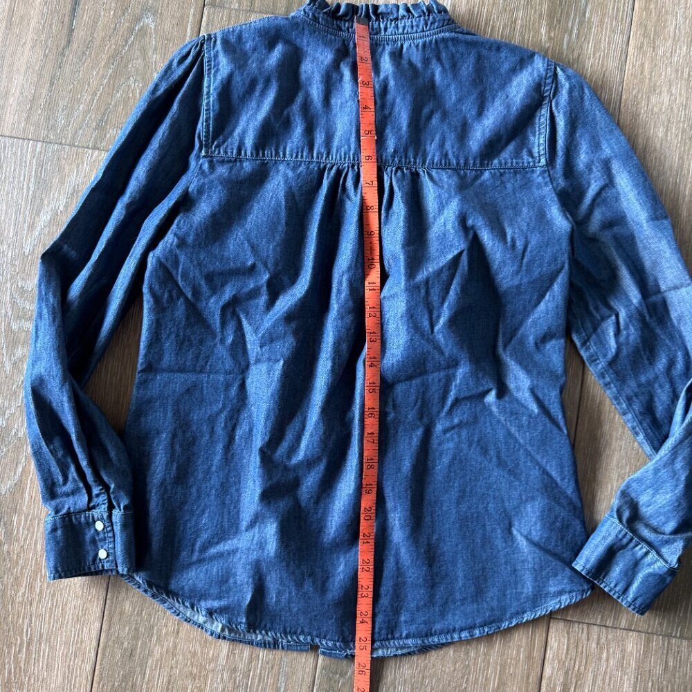 Devernois France women's long sleeve denim blouse size 36EU. US 6 - Picture 8 of 10